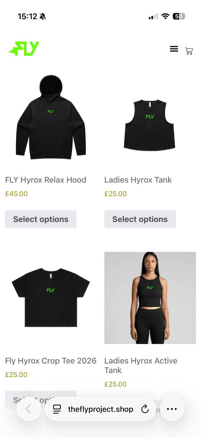 Gym branded merchandise store